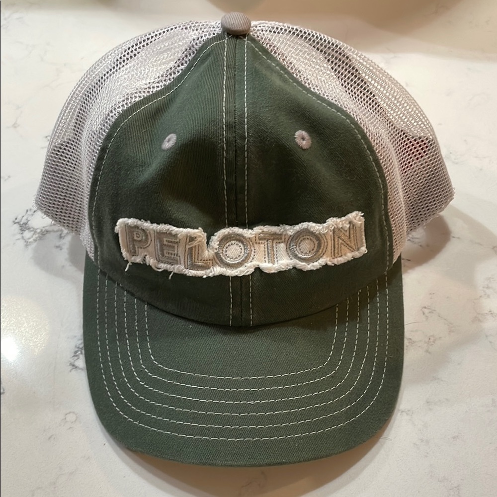 Peloton Olive and White Mesh Cap